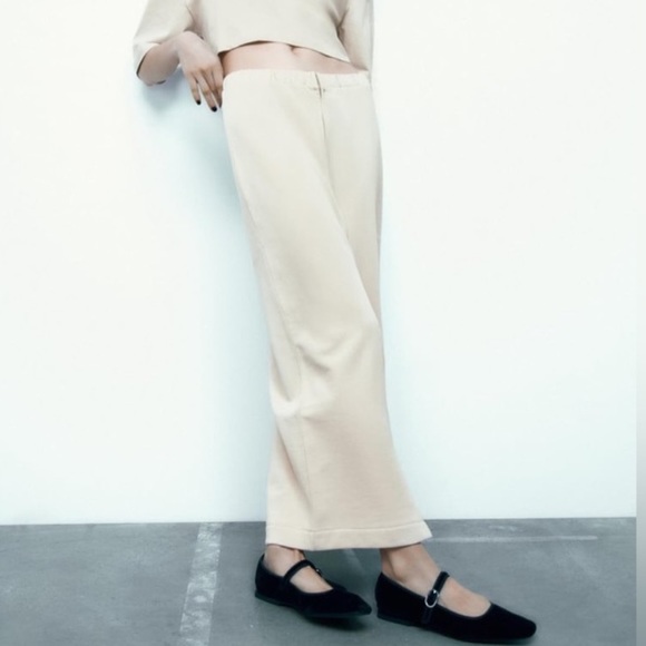 Zara Cotton Maxi Skirt with Front Center Zip in Sable Beige Women’s Size Small - Picture 1 of 16